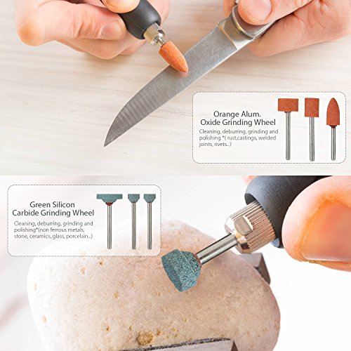 Accesorios de Herramientas Rotativas, Meterk 349pcs 1/8" Vástago Eléctrico Grinder, Universal Accesorios con Caja Almacenamiento, Para Corte, Amolado, Lijado, Afilado, Tallado y Pulido de Accesorios