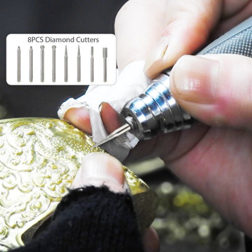 Accesorios de Herramientas Rotativas, Meterk 349pcs 1/8" Vástago Eléctrico Grinder, Universal Accesorios con Caja Almacenamiento, Para Corte, Amolado, Lijado, Afilado, Tallado y Pulido de Accesorios