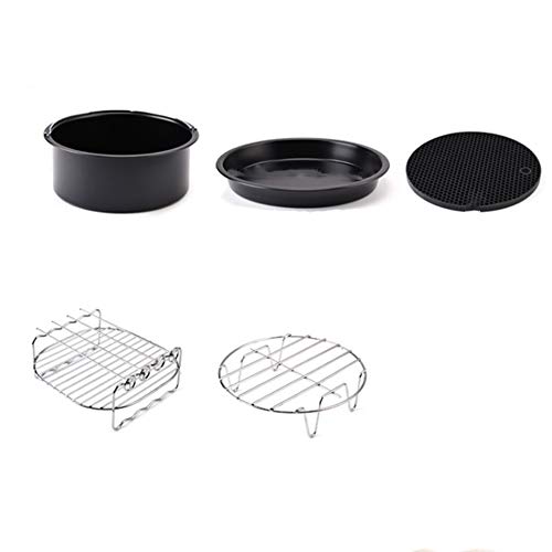 Accesorios para freidoras de aire caliente contiene un cubo de pastel, bandeja para pizza, un cojín de silicona, una barbacoa y un agarrador para todo tipo de freidoras de aire.