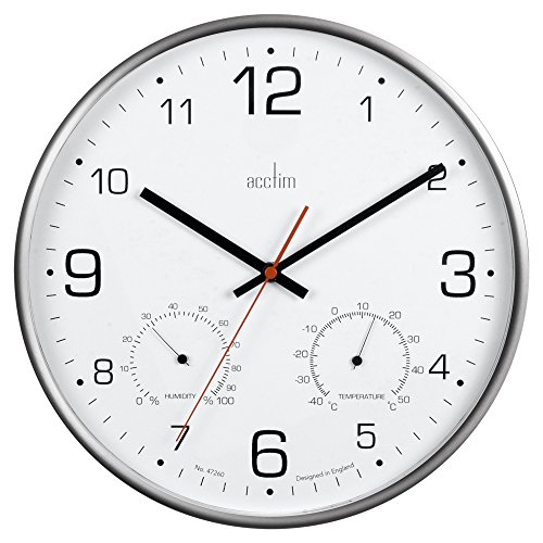 Acctim 29148 Komfort - Reloj de pared (metal, termómetro e higrómetro).