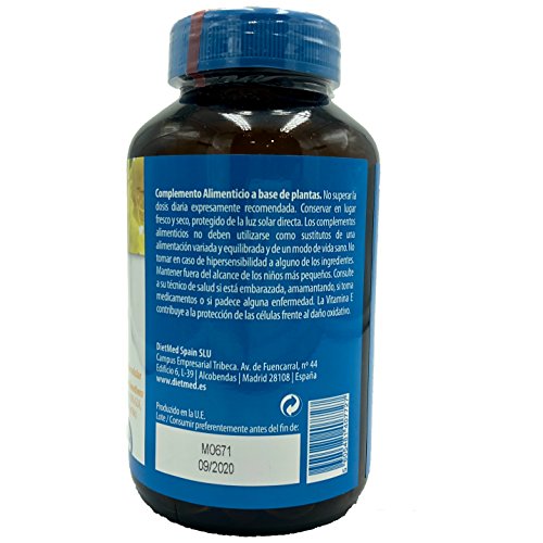 Aceite de onagra 500 mg 240 perlas + vitamina E naturmil sin gluten, sin lactosa, sin azúcar, sin almidón, libre OGM, 10% gla