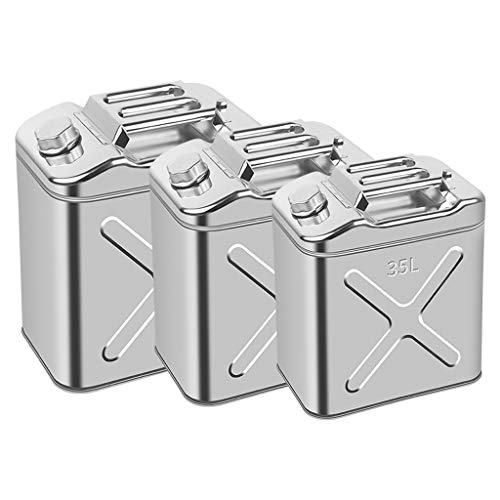 Acero inoxidable frasco de gasolina de gran capacidad del tanque de combustible, reabastecimiento de combustible del tanque portátil, grueso metal de alta resistencia del tanque de combustible con Inv
