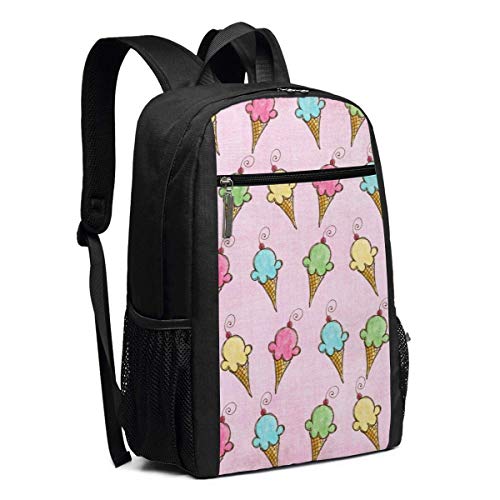Adhyr Mochila Colorida del Viaje del Helado, Mochila Resistente al Agua Bolso del Ordenador de la Escuela universitaria Mochila del Ordenador portátil de 17 Pulgadas