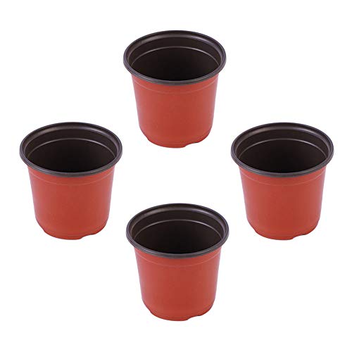 Adoture 25/50/100 piezas de 10 cm de plástico para plantas de guardería/macetas, plantas de semillero para plantas, macetas de semillas, plástico, 4"- 25pcs