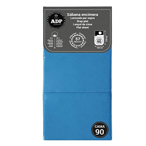 ADP Home - Sábana encimera (para Cama de 90 cm), Azul