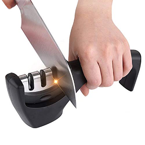 Afilador de cuchillos profesional de acero inoxidable de cerámica para afilar cuchillos de piedra de tungsteno de acero afilador de diamante herramienta de cocina
