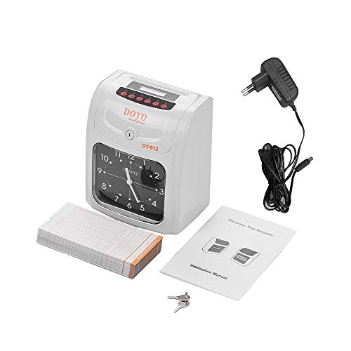 Aibecy DOYO Reloj de Tiempo electrónico Pantalla LED Doble Color Impresión con batería de Almacenamiento incorporada 50 Tarjetas de Tiempo 2 Teclas