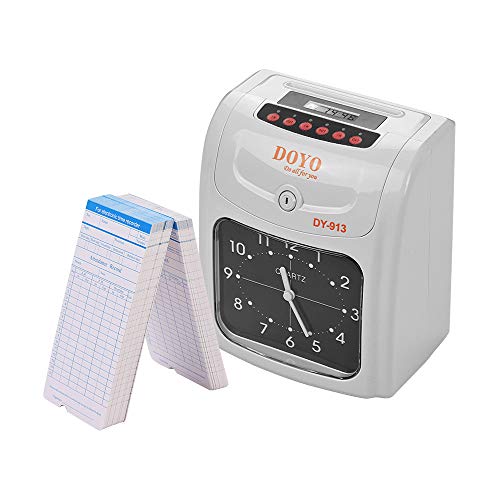 Aibecy DOYO Reloj de Tiempo electrónico Pantalla LED Doble Color Impresión con batería de Almacenamiento incorporada 50 Tarjetas de Tiempo 2 Teclas