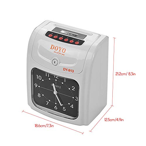 Aibecy DOYO Reloj de Tiempo electrónico Pantalla LED Doble Color Impresión con batería de Almacenamiento incorporada 50 Tarjetas de Tiempo 2 Teclas