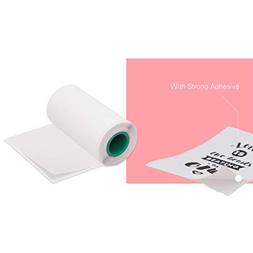 Aibecy Rollo de papel térmico adhesivo 56 * 30mm/2.2 * 1.2in Etiquetas de etiqueta adhesiva de fuente negra sin BPA para Peripage A6 / A8 / P6 Paperang P1 / P2 Impresora térmica Paquete de 3 rollos