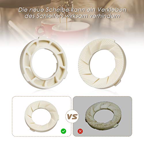 AIEVE 2 piezas Anillo de molienda de disco de molienda Piezas de repuesto para el molinillo de café compatible con máquinas de café totalmente automáticas Saeco / Philips con molinillos de cerámica