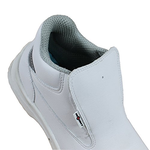 Aimont S2 SRC Zapatos de Seguridad Zapatos de Trabajo Zapatos del Cocinero Zapatos de Mano de Obra Blanca de Alta, Tamaño:36 EU