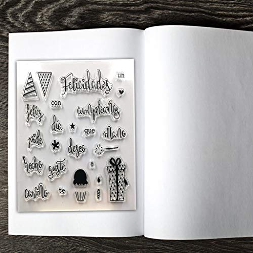 AIUI - Sello de silicona en español, sello de silicona transparente, para scrapbooking, grabado, álbum de fotos, decoración