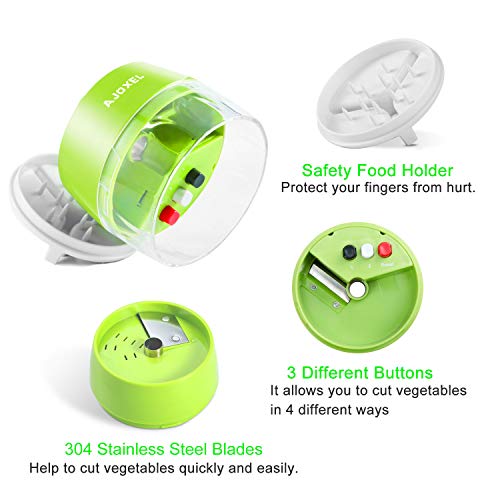 AJOXEL Cortador de Verduras Espiral, 4 IN 1 Espaguetis Vegetales Espiralizador Vegetal Slicer Verdura Rallador de Verduras Mandolina de Cocina para Espaguetis de Calabacín, Zanahorias, Pepinos