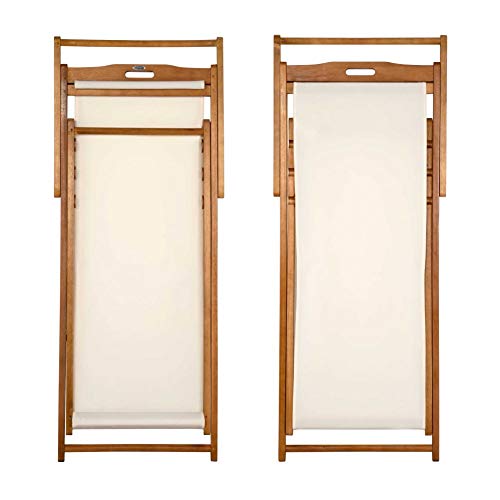 Aktive 61027 - Tumbona plegable de madera acacia Garden 59 x 100 x 94 cm