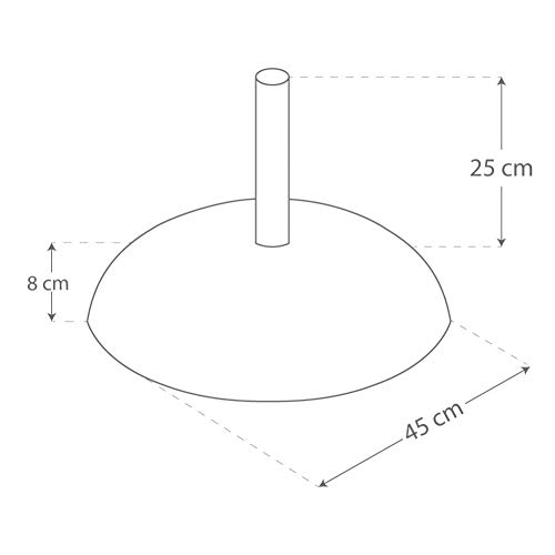 Aktive Garden 53897 - Soporte Parasol Cemento, 45 x 8 cm, 15 Kg , Tubo 35/48 mm