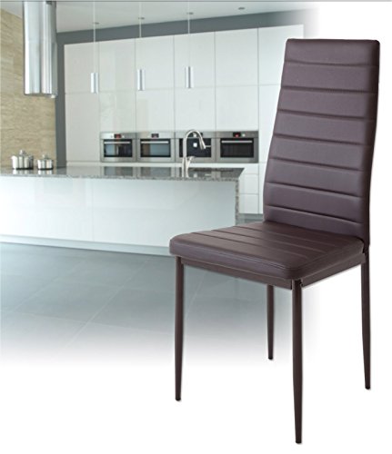 Albatros 2554 Milano Set de 4 sillas de Comedor, marrón