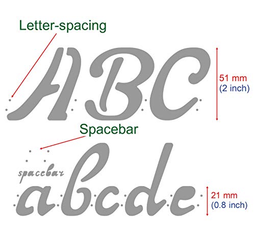 Aleks Melnyk #41 Plantillas Stencils de Metal para estarcir/Abecedario, Letters, Letras, Alfabeto, Numeros Grandes/para Arte Manualidades/Plantillas para Estarcidos/6 piezas/Bricolaje, DIY