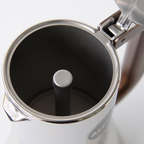 Alessi 9090/6 - Cafetera italiana de acero inoxidable brillo 18/10 con base magnética