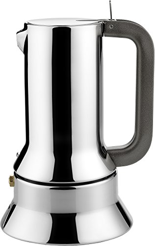 Alessi 9090/6 - Cafetera italiana de acero inoxidable brillo 18/10 con base magnética