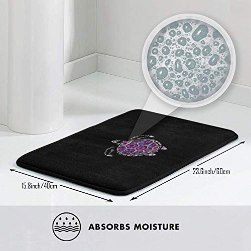 Alfombra Antideslizante Para Alfombra De Baño (15.7 X 23.5 Pulgadas) Alfombras Extra Suaves Y Absorbentes, Baño Con Ducha, Dormitorio Y Alfombra De Cocina,Caparazón de tortuga de mar arcoíris