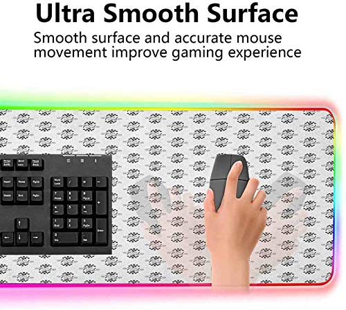 Alfombrilla de ratón LED RGB para juegos, pétalos y hojas en forma de corazón Va teclado de computadora extendida con bordes cosidos duraderos y base de gomaalfombrilla para jugadores 600x350x30mm