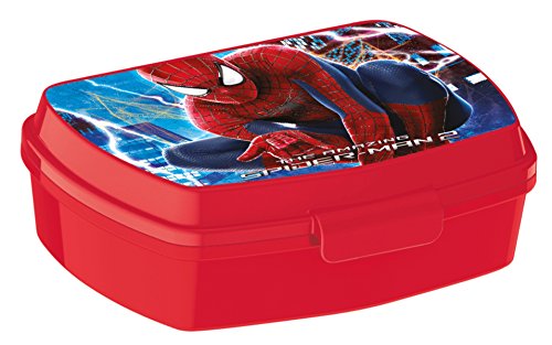ALMACENESADAN 2058 Sandwichera Restangular Multicolor Spiderman Graffiti; Producto de plástico; Libre BPA; Dimensiones Interiores 16,5x11,5x5,5 cm