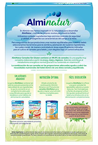 Alminatur Papilla de cereales sin Gluten a Partir de los 4 Meses Paquete de 5 x 250 g Total: 1.25 kg
