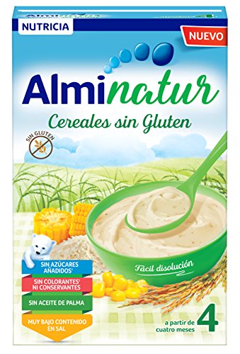 Alminatur Papilla de cereales sin Gluten a Partir de los 4 Meses Paquete de 5 x 250 g Total: 1.25 kg