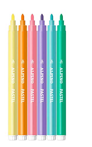 Alpino AR001004 - Estuche 6 rotuladores con puntas de 3mm, Pastel