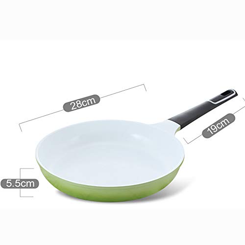 Aluminio Sartén, Piedra Derivado Antiadherente De Revestimiento Tortilla Pan, Sartenes Asa, Horno Caja De Seguridad, Cero contra De Inducción Sartén Saludable Ronda De 28 Cm,Verde