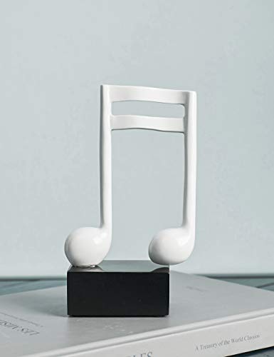 Amoy-Art 3 Piezas Figurillas Decorativas Música Estatuilla Nota Musical Regalos de Piano para el Hogar Souvenirs Giftbox Resina Bianco 19cmH