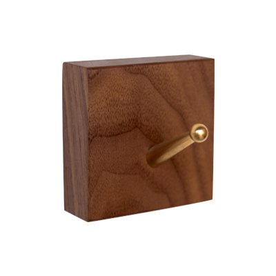 anaan Square Diseño Percheros de Pared Colgador Abrigos Madera Porta Llaves Adhesivo Gancho de Pared Madera latón Decorativo Moderno Decorativo nordico (Juego de 2 Nuez)
