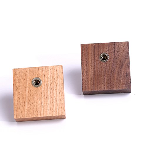 anaan Square Diseño Percheros de Pared Colgador Abrigos Madera Porta Llaves Adhesivo Gancho de Pared Madera latón Decorativo Moderno Decorativo nordico (Juego de 2 Nuez)