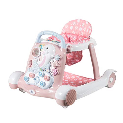Andador de bebe Baby Walker Música antivuelco 6/7-18 Meses Baby Hand Push Can Sentador Multifuncional para niños FANJIANI