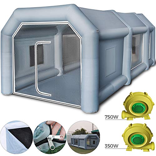 Anhon Cabina de Pulverización Inflable, Tienda de Campaña para Coche, Cabina de Pintura Inflable 4x2,5x2,2m Gris