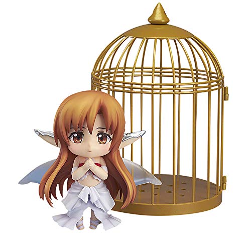 Animado Sword Art Online Figura Q Yuki Asuna Jaula De Pájaro De La Muñeca Modelo PVC Papel Juguetes Estatua Decoración 10cm