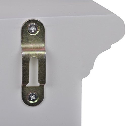 Anself Armario de Pared para la Cocina, Madera Blanca, con Puerta de Cristal