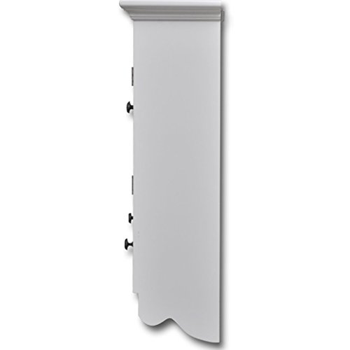 Anself Armario de Pared para la Cocina, Madera Blanca, con Puerta de Cristal