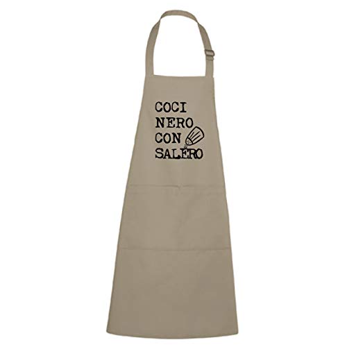 Antracita Delantal de Cocina Cocinero con salero