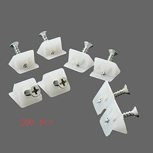 Anyasen 200 Piezas Posterior Plana Estabilizadores casa accesorios con Tornillos para Cajón parte inferior muebles Colgar Fondos de Cajones de reparación cuñas