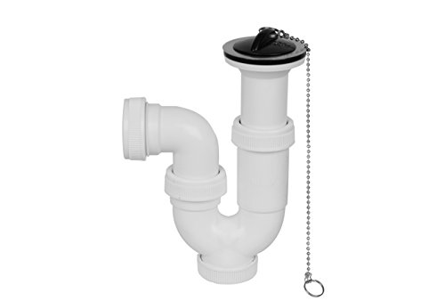 Aqualy BO-43451 Sifón Curvado para Lavabo y Cocina, con válvula