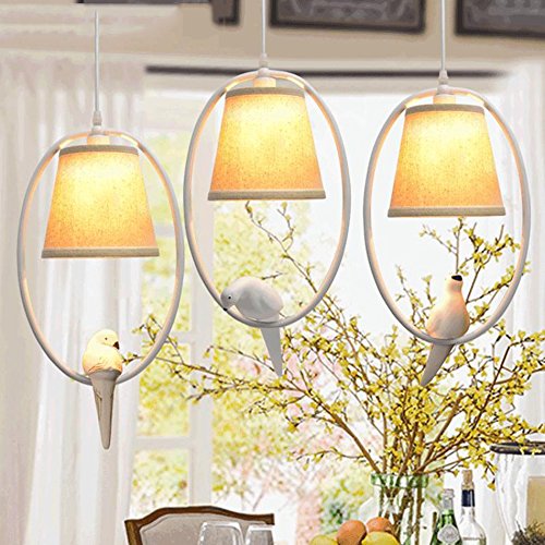 Araña de cáñamo Candelabro para pájaros, 3 Fuente de Luz, Americano País Mediterráneo Salón nórdico Dormitorio Restaurante Balcón Canal Entrada Chandelier Lámpara de Techo (Color : A)