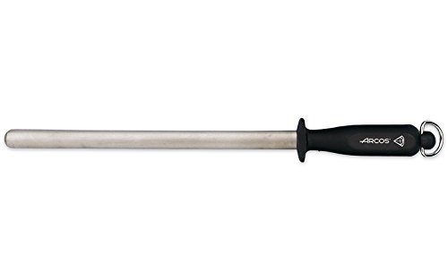 Arcos Serie Chairas - Caja 3 uds Chaira Afilador manual de cuchillos - Cuerpo de Acero al Carbono recubierto de Diamante de 280 mm - Mango de Polipropileno color negro (3 UDS)