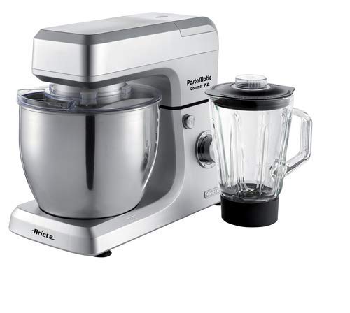 Ariete 1598/1 Robot de cocina gourmet con jarra de vidrio 1.5 L Pastamatic, 1200 W, Plata