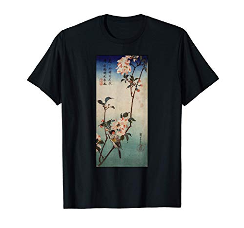 Arte japonés Aves Árbol Flores de cerezo Japón Woodblock Camiseta