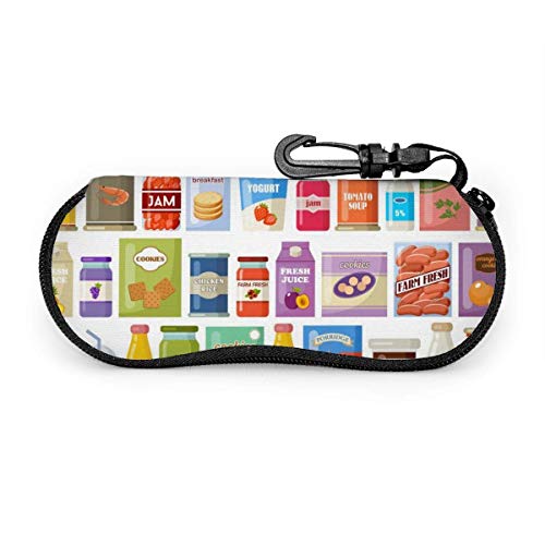 Arvolas Dibujos animados gourmet comida enlatada jugo mermelada galletas estuche portátil para anteojos estuche protector para gafas resistentes a la abrasión