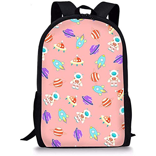 Astronauta de Dibujos Animados Imprimir Mochila Escolar Patrón de Espacio Mochila Mochila Escolar Ligera y Elegante Niños
