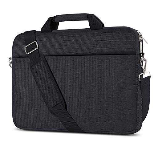 AtailorBird 15.6" Grande Funda Protectora Multifuncional Portátil Hombro Bolsa,Correa Ajustable Maletín de Hombro para Negocio,Bolsa de Blanda-Negro