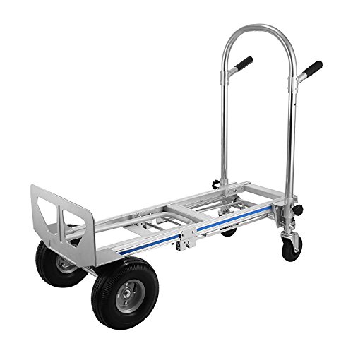 Autovictoria Aluminum Hand Truck Carro de Mano De Aluminio 500KG Camión De Mano De Mano De Capacidad Carro De Mano Plegable Carrito De Carro Dolly Plegable Con 4 Ruedas (3 En 1)